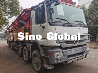 12Mpa Red Used Concrete Pump Truck Euro IV  72m 7 Section Vertical Reach