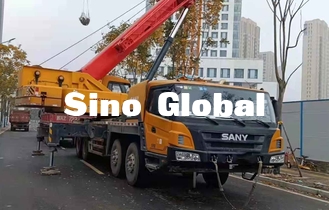 Sany Used Boom Truck Crane , 75 Ton Lorry Crane STC50S Straight Arm