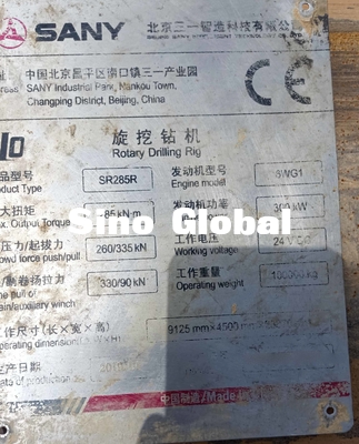 Sany SR285R 2019 Used Rotary Drilling Rig 5~24 Rpm 300KW