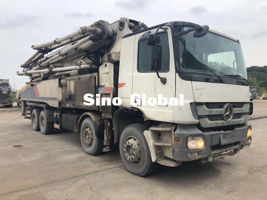 White Used Zoomlion Concrete Pump Truck 52m 4 Axles Euro3 14.256L