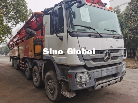 12Mpa Red Used Concrete Pump Truck Euro IV  72m 7 Section Vertical Reach