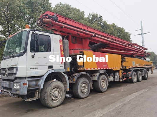 12Mpa Red Used Concrete Pump Truck Euro IV  72m 7 Section Vertical Reach