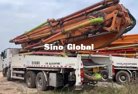 White 49 Meter Used Concrete Pump Truck Zoomlion Euro3 11.95L