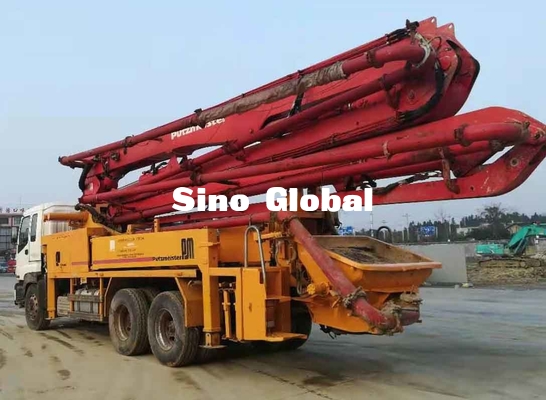 Diesel Used Putzmeister Concrete Pump Truck 37M 4 Boom 287KW Power