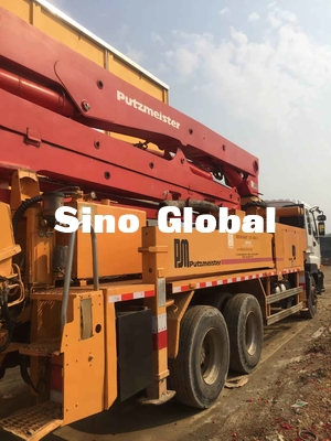Diesel Used Putzmeister Concrete Pump Truck 37M 4 Boom 287KW Power