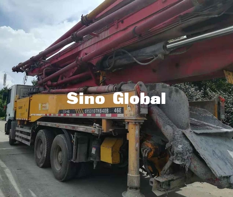 12Mpa Used Concrete Pump Trucks Euro4 46m 4 Section Vertical Reach