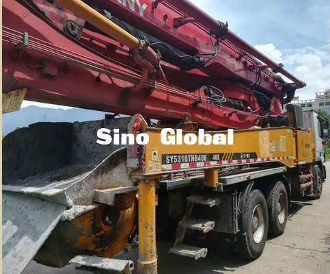 12Mpa Used Concrete Pump Trucks Euro4 46m 4 Section Vertical Reach