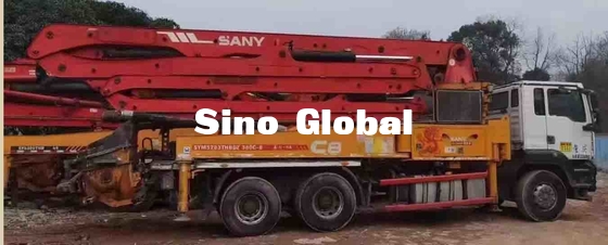 38m Second Hand Pump Truck , Concrete Boom Truck 21.5m Reach Depth