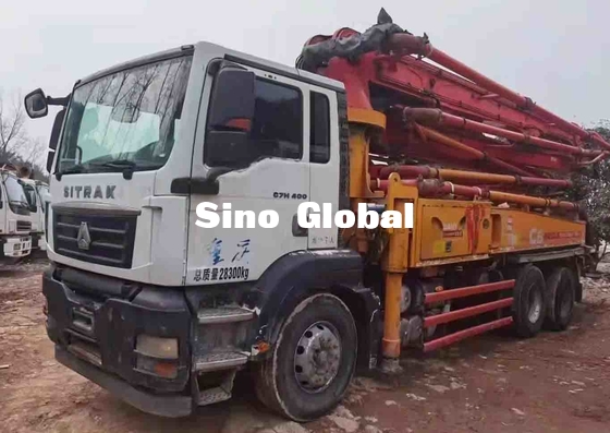 38m Second Hand Pump Truck , Concrete Boom Truck 21.5m Reach Depth