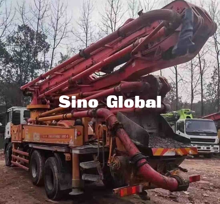 38m Second Hand Pump Truck , Concrete Boom Truck 21.5m Reach Depth
