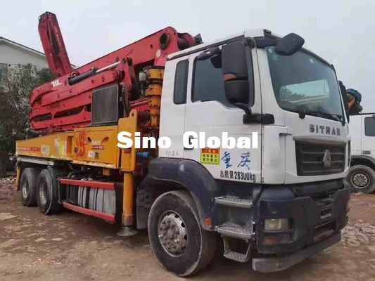 38m Second Hand Pump Truck , Concrete Boom Truck 21.5m Reach Depth