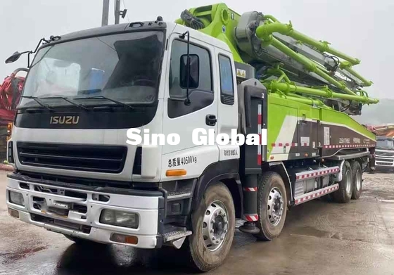 Used Zoomlion Concrete Pump Truck 52M With Isuzu Chassis With Model 2014