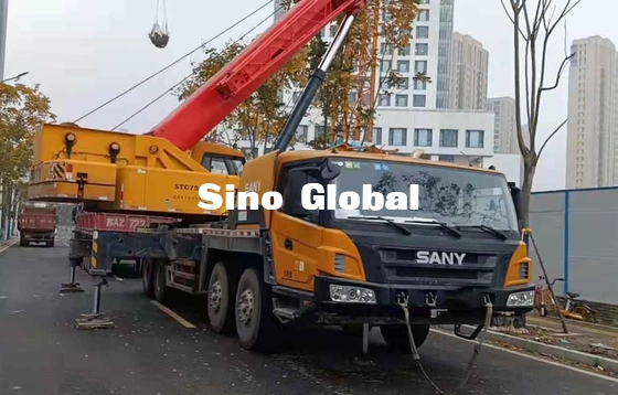 Sany Used Boom Truck Crane , 75 Ton Lorry Crane STC50S Straight Arm