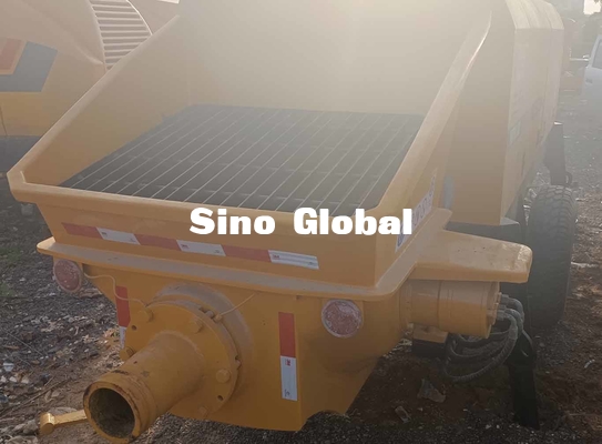 Yellow Used Concrete Trailer Pump HBT8018C Sany 180kw 2200rpm