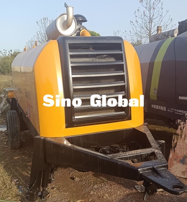 Yellow Used Concrete Trailer Pump HBT8018C Sany 180kw 2200rpm