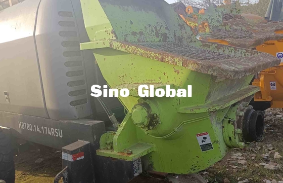 Black Green Used Concrete Trailer Pump Zoomlion HBT80 174kw