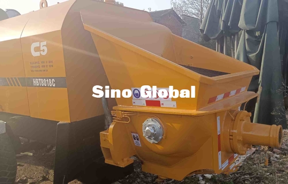 Yellow Used Sany Trailer Mounted Concrete Pump 180KW HBT8018C
