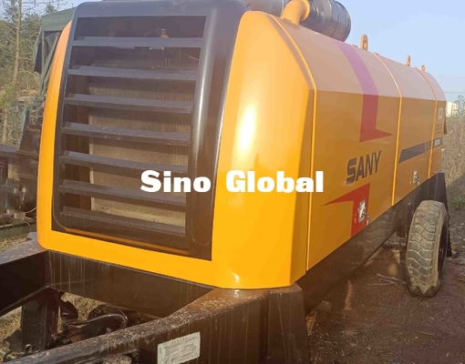Yellow Used Sany Trailer Mounted Concrete Pump 180KW HBT8018C