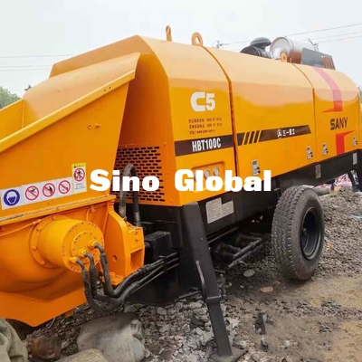 75KW Electric Used Concrete Trailer Pump Sany Yellow HBT60C