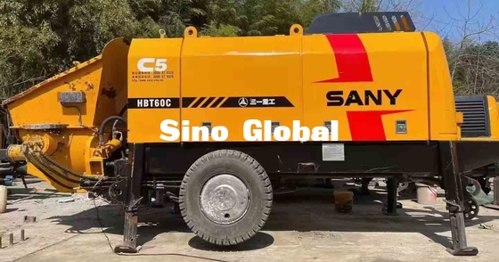Used Sany Trailer Mounted Concrete Pump THB60C 90kw Rated Power