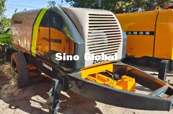 Used Electric Trailer Concrete Pump Zoomlion 600L Hopper Capacity