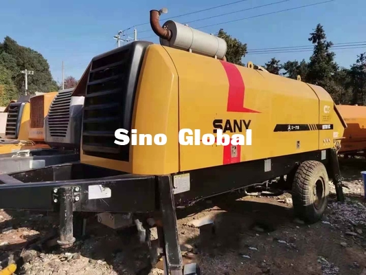 Diesel Used Concrete Trailer Pump Sany HBT8018C 180kw Rated Power