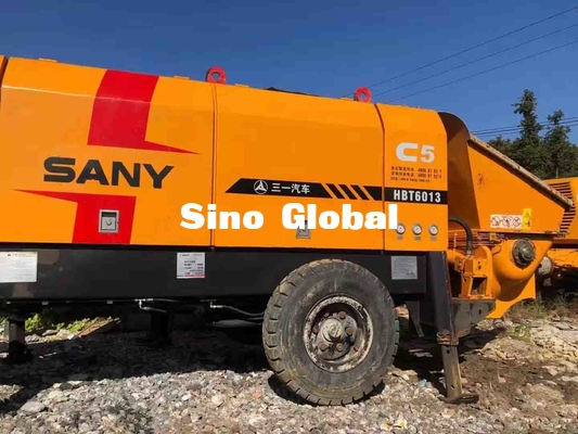 HBT6013 Sany Used Trailer Mounted Concrete Pump 90KW S Valve Type