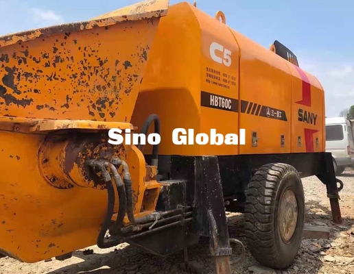 Electric Used Concrete Trailer Pump Sany HBT6013 90KW Rated Power
