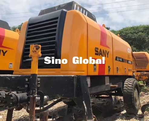 Electric Used Concrete Trailer Pump Sany HBT6013 90KW Rated Power