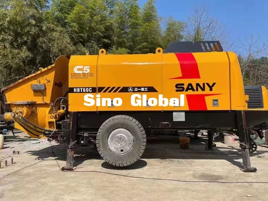 75KW Used Electric Concrete Trailer Pump Sany Yellow HBT60C